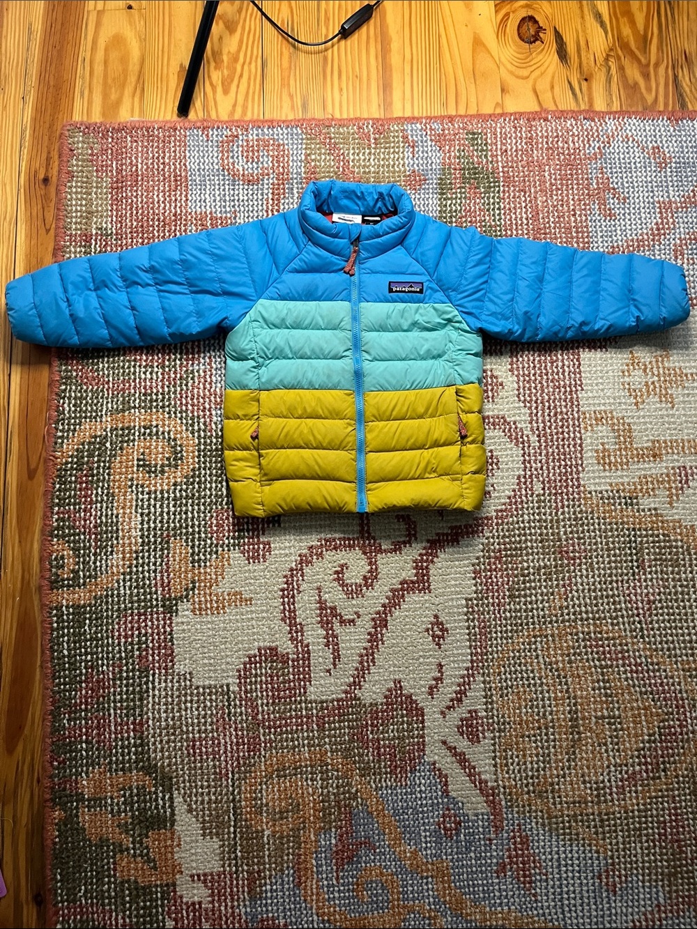 Patagonia Baby Down Sweater Jacket Color Block 700 Fill 3T EUC